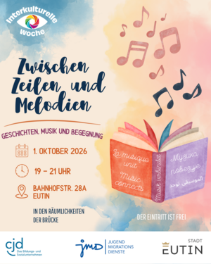 Plakat zwischen Zeilen und Melodien